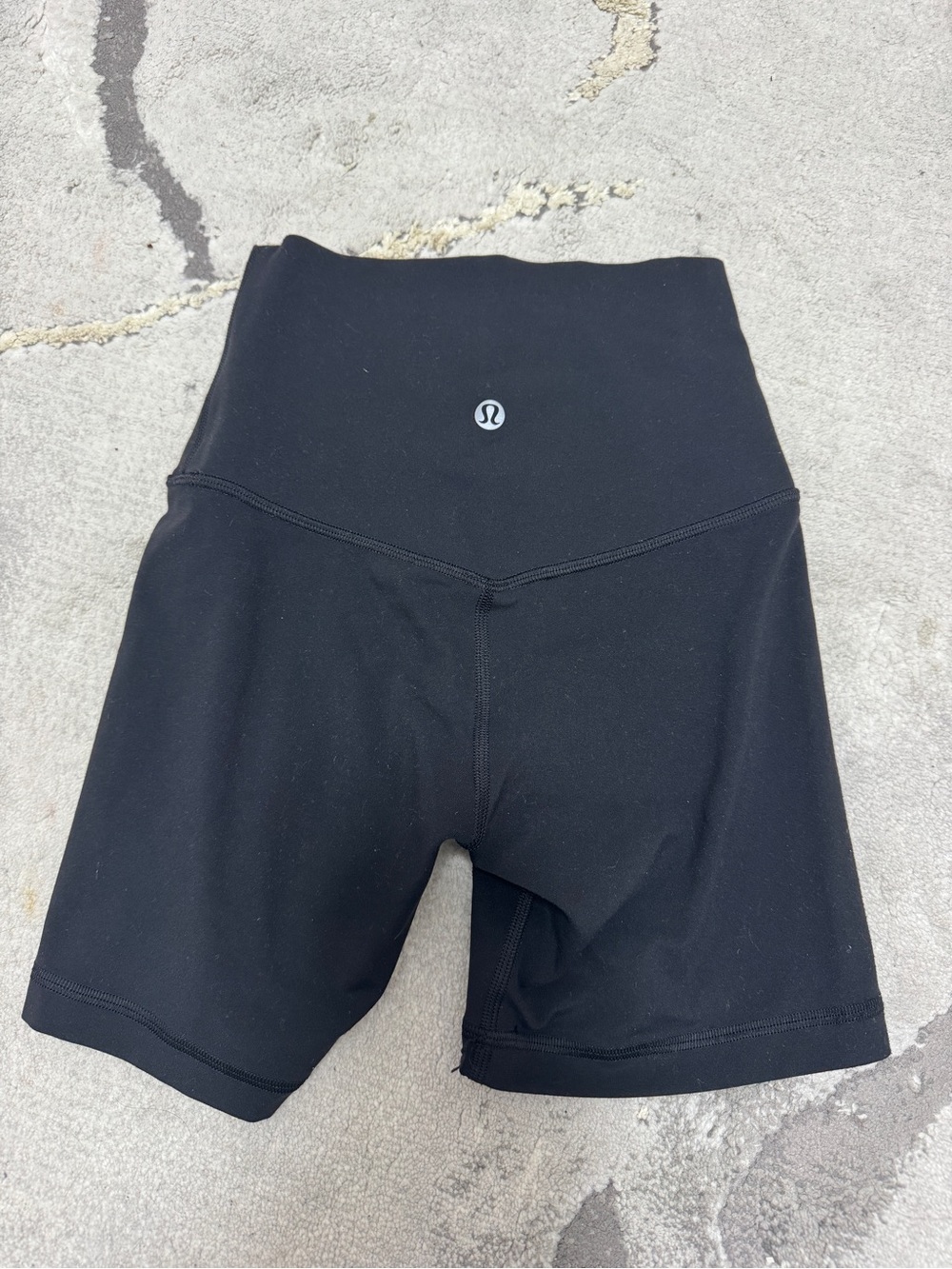 black lululemon align high rise short